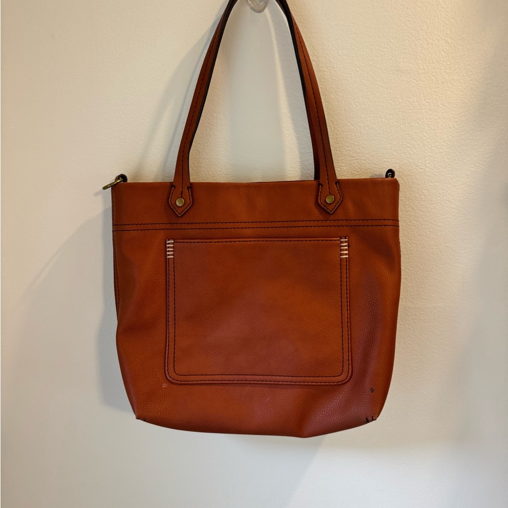 a.n.a Rich Tan Leather Tote Bag